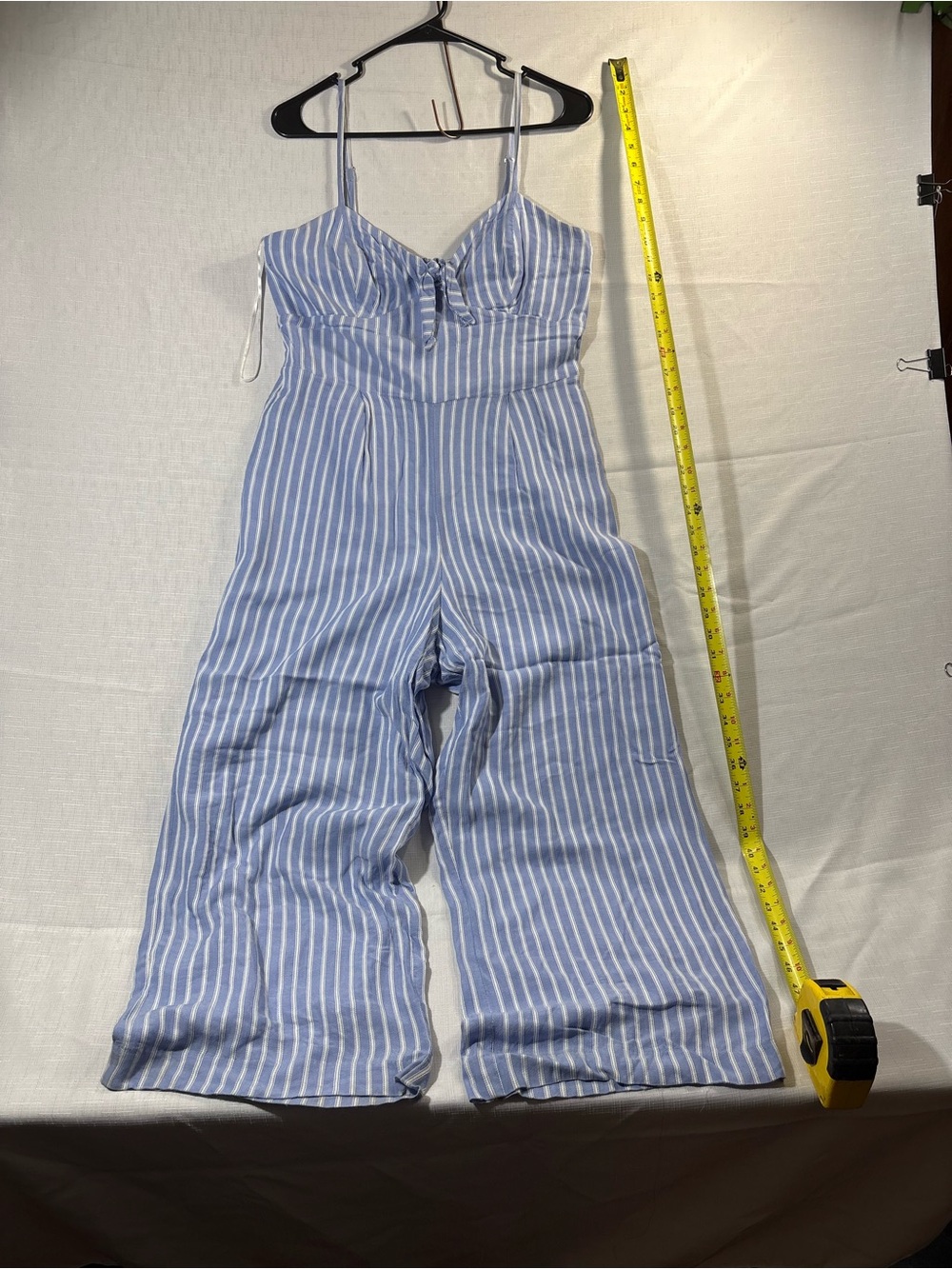 J.Crew Women’s Size 6 Baby Blue Striped Wide Leg Jumper
